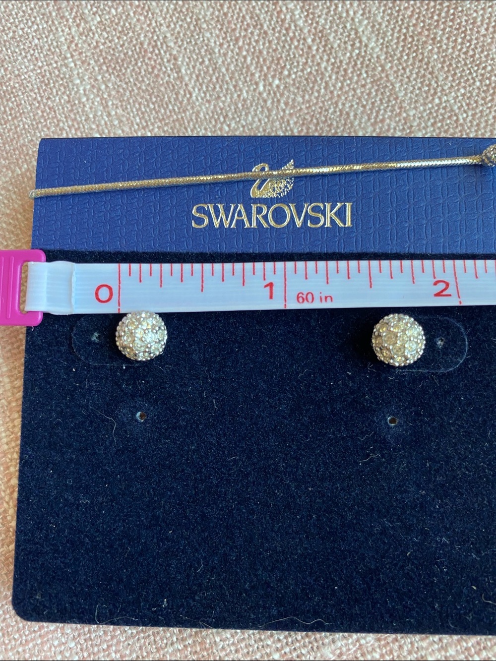 NWT Swarovski Brand Crystal Ball Pavé Stud Earrings - Picture 8 of 8